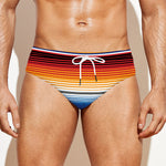 Ethnic Serape Blanket Stripe Print Men's Swim Briefs