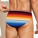 Ethnic Serape Blanket Stripe Print Men's Swim Briefs