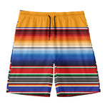 Ethnic Serape Blanket Stripe Print Men's Swim Trunks
