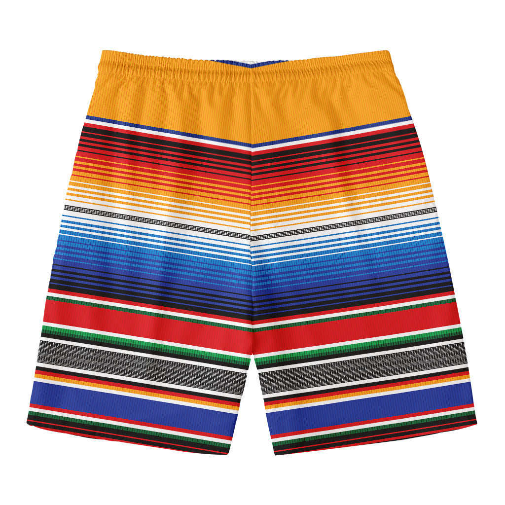 Ethnic Serape Blanket Stripe Print Men's Swim Trunks