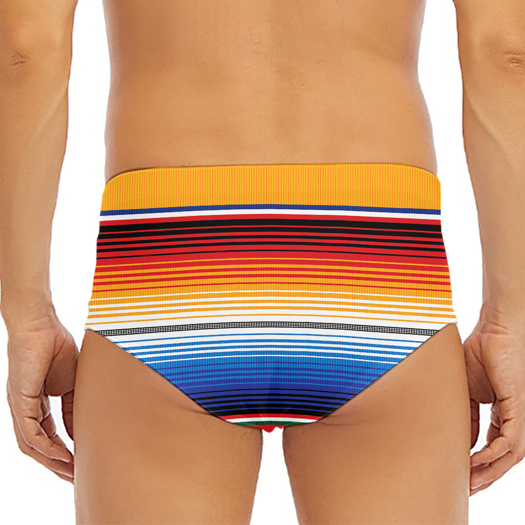 Ethnic Serape Blanket Stripe Print Men's Triangle Swim Briefs
