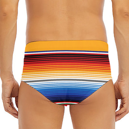 Ethnic Serape Blanket Stripe Print Men's Triangle Swim Briefs