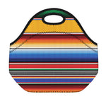 Ethnic Serape Blanket Stripe Print Neoprene Lunch Bag