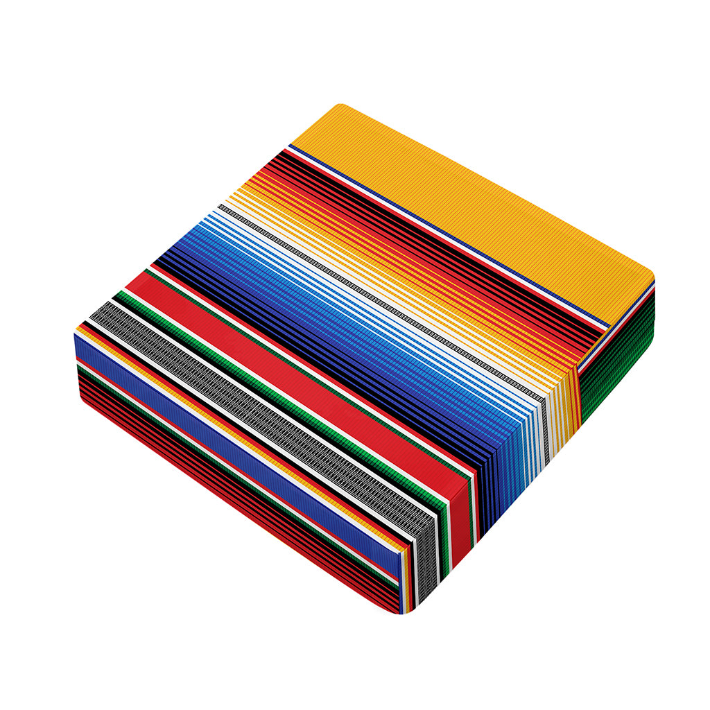 Ethnic Serape Blanket Stripe Print Outdoor Seat Cushion Cover