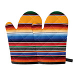 Ethnic Serape Blanket Stripe Print Oven Mitts