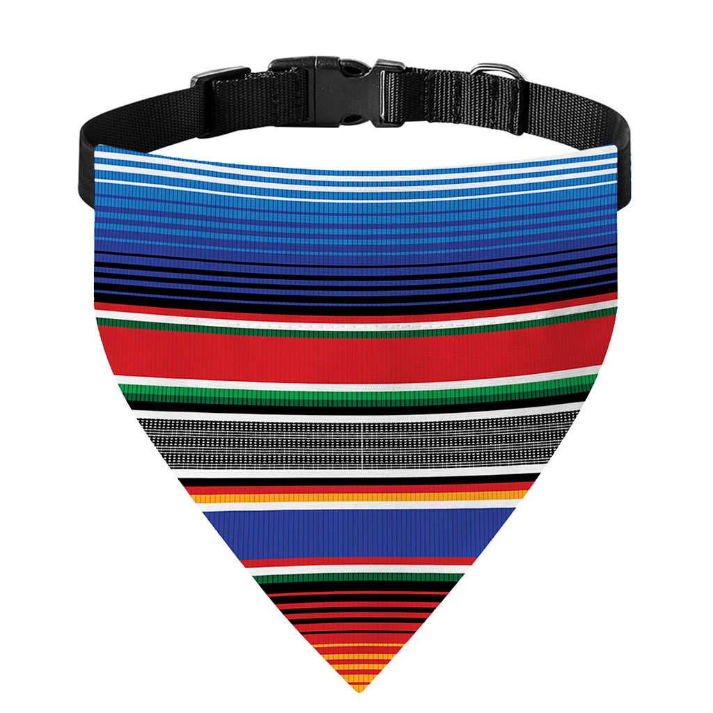 Ethnic Serape Blanket Stripe Print Over The Collar Dog Bandana