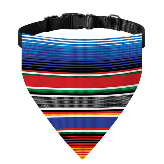 Ethnic Serape Blanket Stripe Print Over The Collar Dog Bandana
