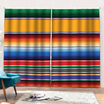 Ethnic Serape Blanket Stripe Print Pencil Pleat Curtains