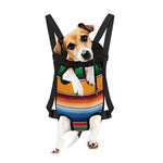 Ethnic Serape Blanket Stripe Print Pet Carrier Backpack