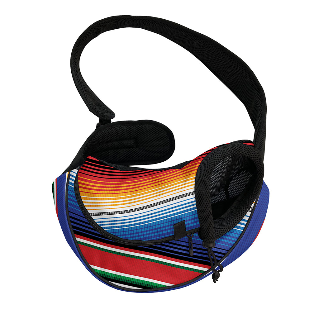 Ethnic Serape Blanket Stripe Print Pet Sling Carrier