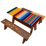Ethnic Serape Blanket Stripe Print Picnic Table Cover