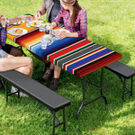 Ethnic Serape Blanket Stripe Print Picnic Table Cover