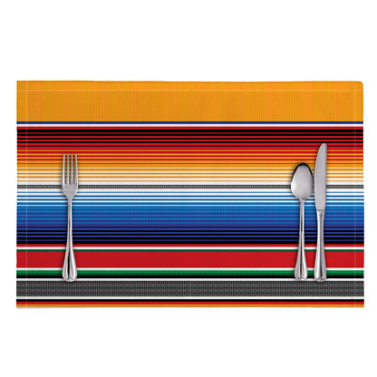 Ethnic Serape Blanket Stripe Print Placemat