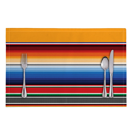 Ethnic Serape Blanket Stripe Print Placemat
