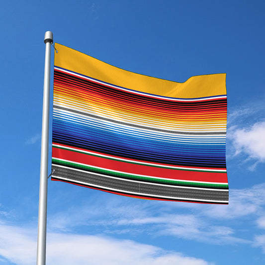 Ethnic Serape Blanket Stripe Print Polyester Flag