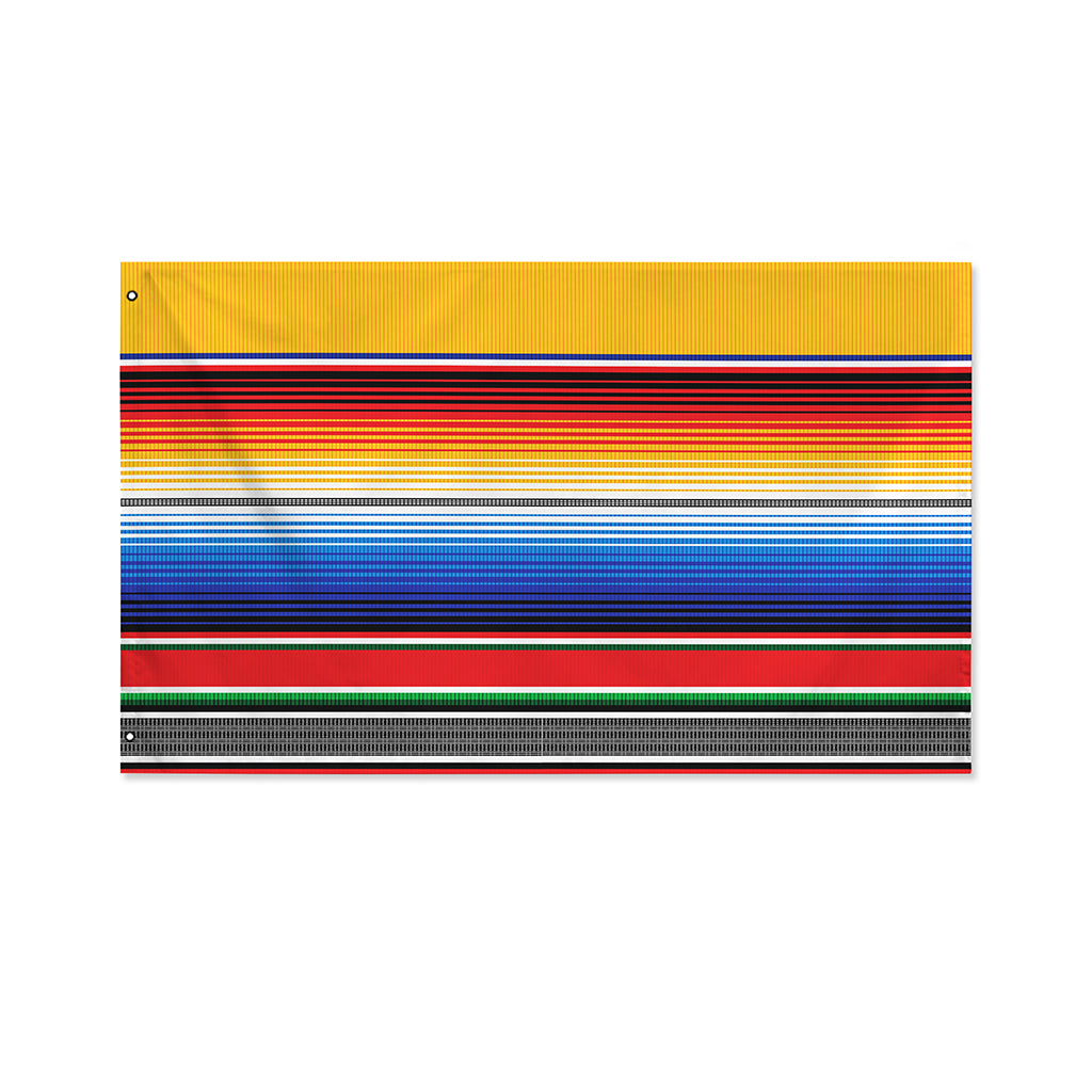 Ethnic Serape Blanket Stripe Print Polyester Flag