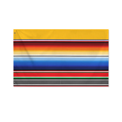 Ethnic Serape Blanket Stripe Print Polyester Flag