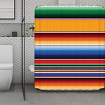Ethnic Serape Blanket Stripe Print Polyester Shower Curtain