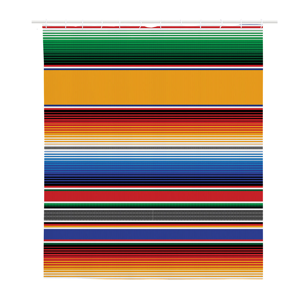 Ethnic Serape Blanket Stripe Print Polyester Shower Curtain