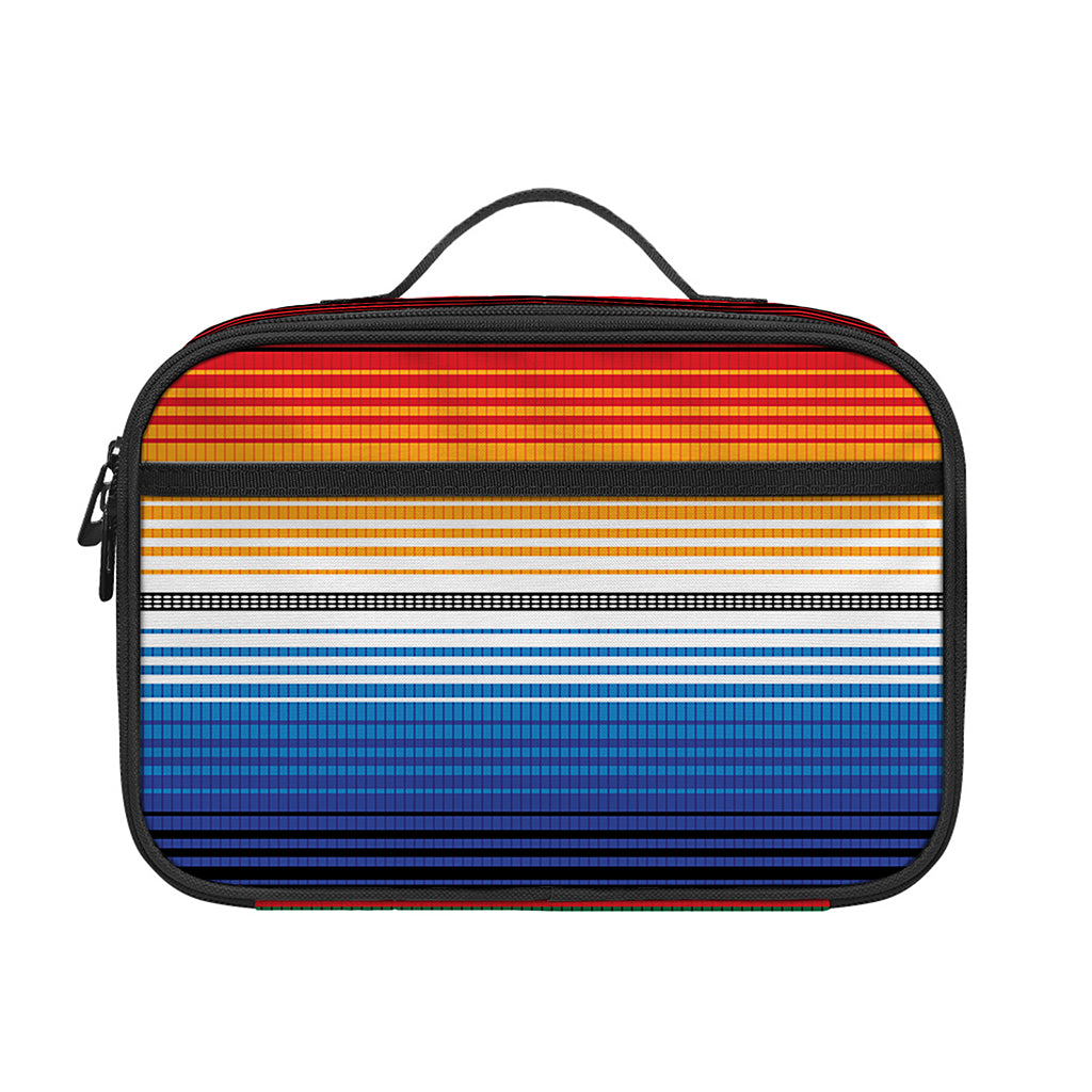 Ethnic Serape Blanket Stripe Print Portable Lunch Bag