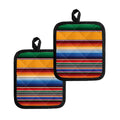 Ethnic Serape Blanket Stripe Print Pot Holders