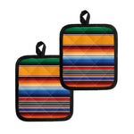 Ethnic Serape Blanket Stripe Print Pot Holders