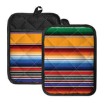 Ethnic Serape Blanket Stripe Print Pot Holders With Pocket