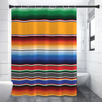 Ethnic Serape Blanket Stripe Print Premium Shower Curtain
