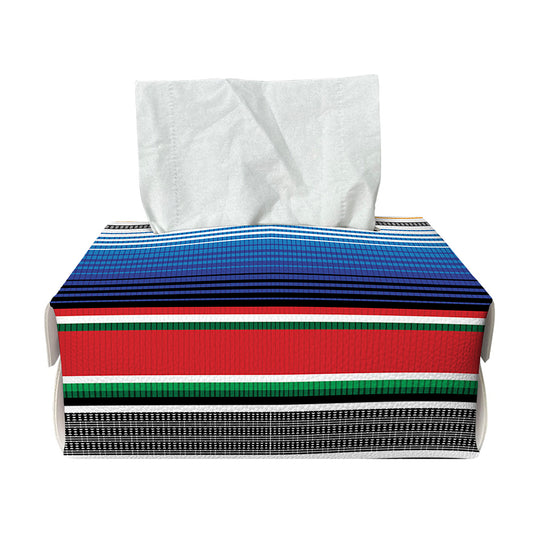 Ethnic Serape Blanket Stripe Print Rectangle Tissue Box Cover
