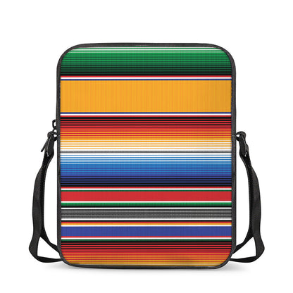 Ethnic Serape Blanket Stripe Print Rectangular Crossbody Bag