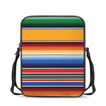 Ethnic Serape Blanket Stripe Print Rectangular Crossbody Bag