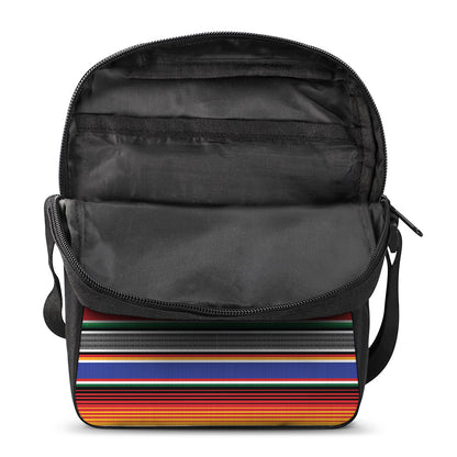 Ethnic Serape Blanket Stripe Print Rectangular Crossbody Bag