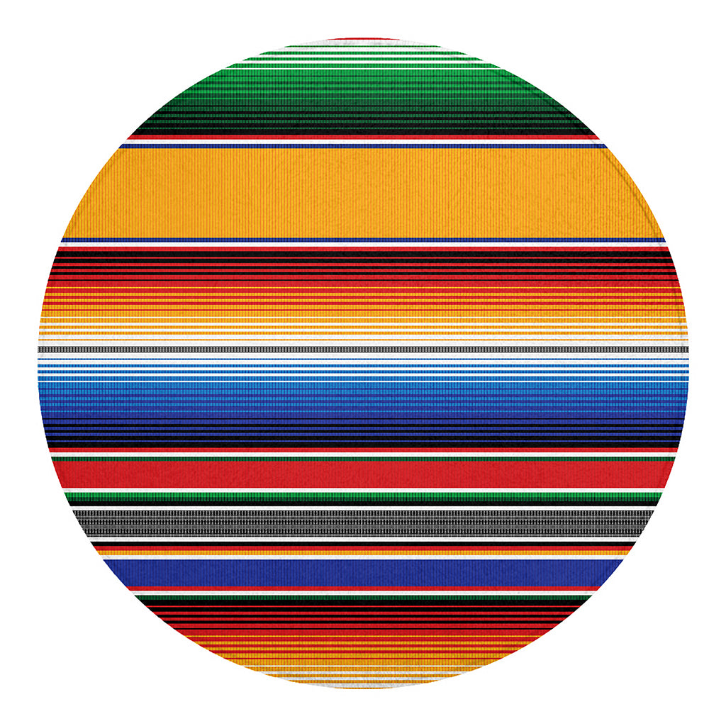Ethnic Serape Blanket Stripe Print Round Blanket