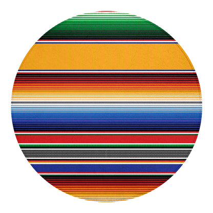 Ethnic Serape Blanket Stripe Print Round Blanket