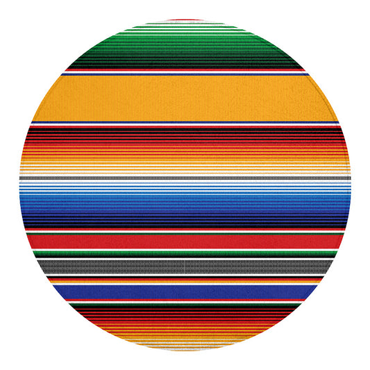 Ethnic Serape Blanket Stripe Print Round Blanket