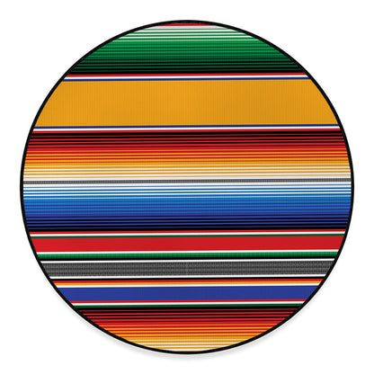 Ethnic Serape Blanket Stripe Print Round Floor Mat