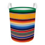 Ethnic Serape Blanket Stripe Print Round Laundry Basket