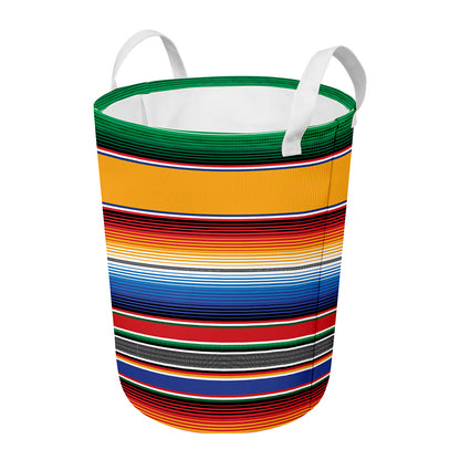 Ethnic Serape Blanket Stripe Print Round Laundry Basket