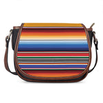Ethnic Serape Blanket Stripe Print Saddle Bag