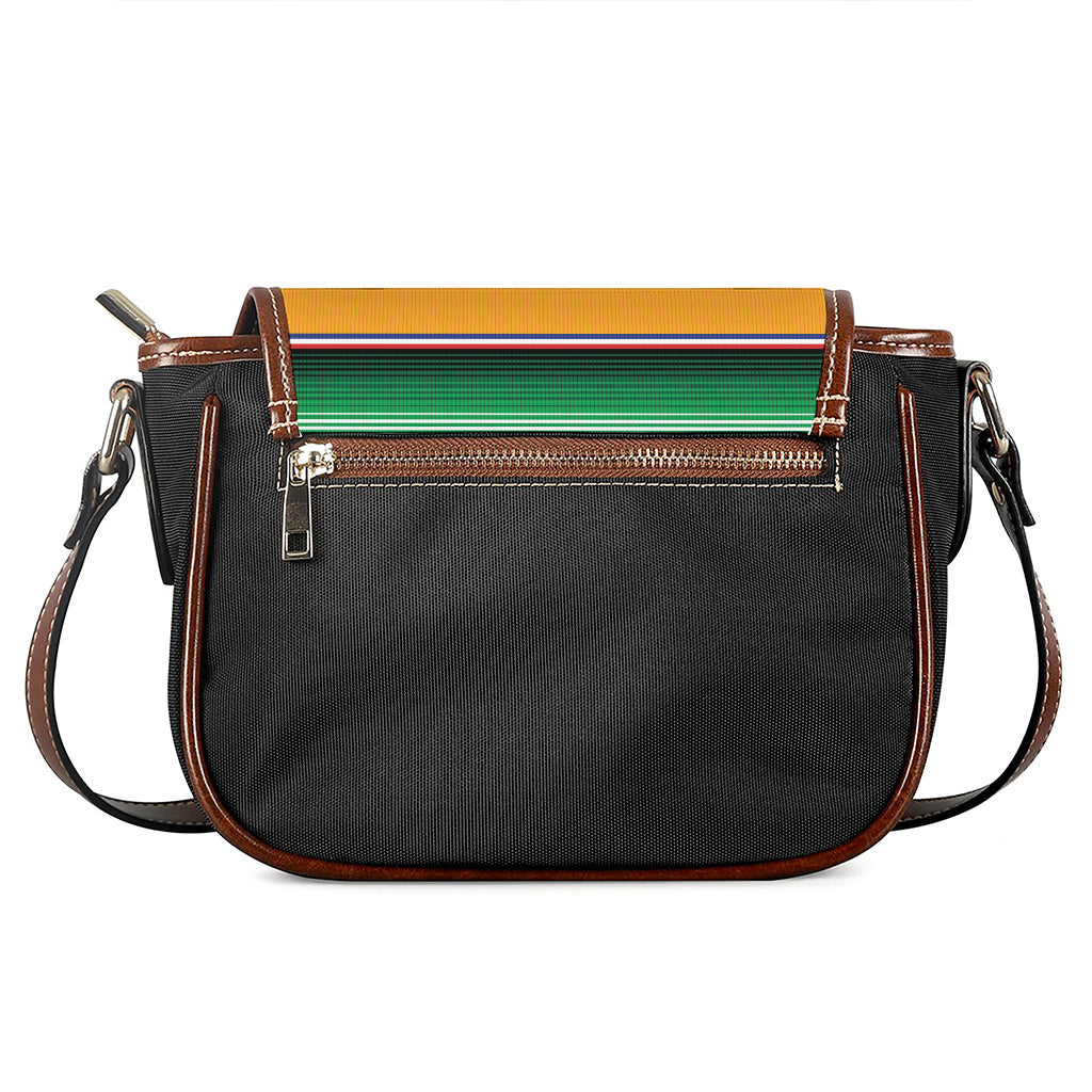 Ethnic Serape Blanket Stripe Print Saddle Bag