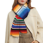 Ethnic Serape Blanket Stripe Print Scarf