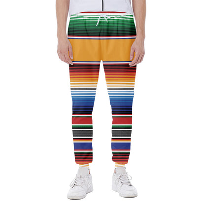 Ethnic Serape Blanket Stripe Print Scuba Joggers