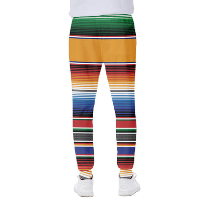 Ethnic Serape Blanket Stripe Print Scuba Joggers