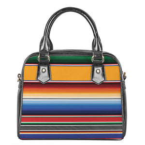 Ethnic Serape Blanket Stripe Print Shoulder Handbag