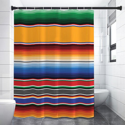 Ethnic Serape Blanket Stripe Print Shower Curtain