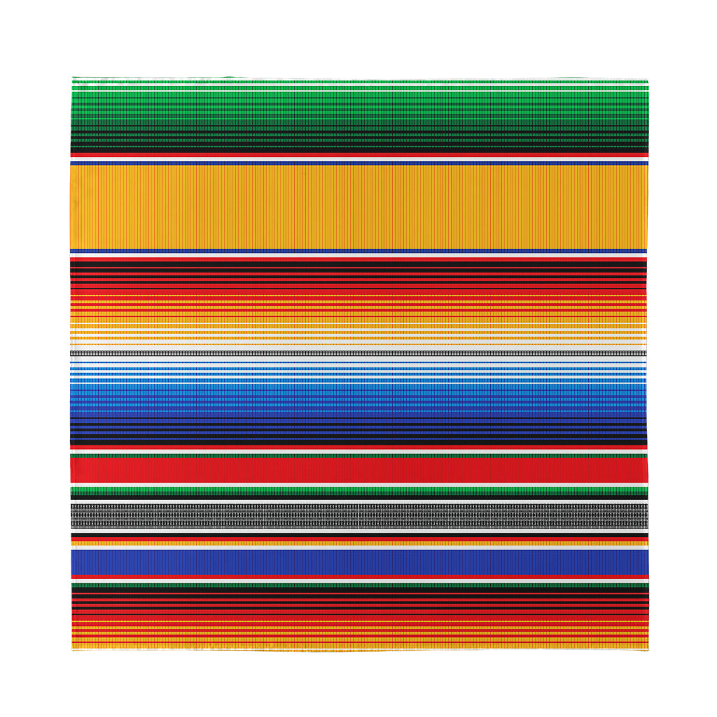 Ethnic Serape Blanket Stripe Print Silk Bandana
