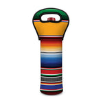 Ethnic Serape Blanket Stripe Print Single Neoprene Wine Tote