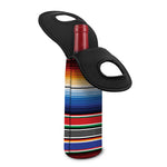 Ethnic Serape Blanket Stripe Print Single Neoprene Wine Tote