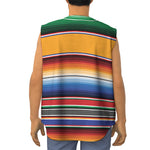 Ethnic Serape Blanket Stripe Print Sleeveless Baseball Jersey