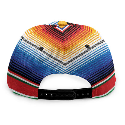 Ethnic Serape Blanket Stripe Print Snapback Cap